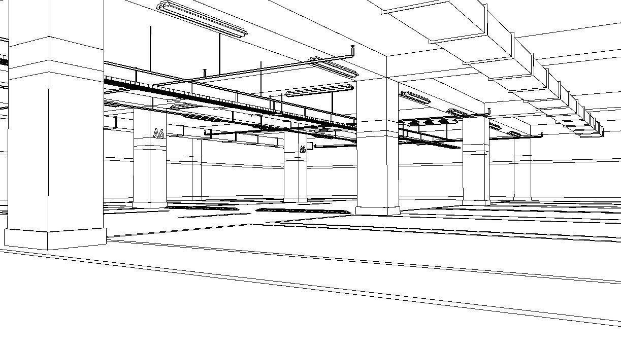 CARPARK parking garage with cars parked in it Low-poly 3D model_38