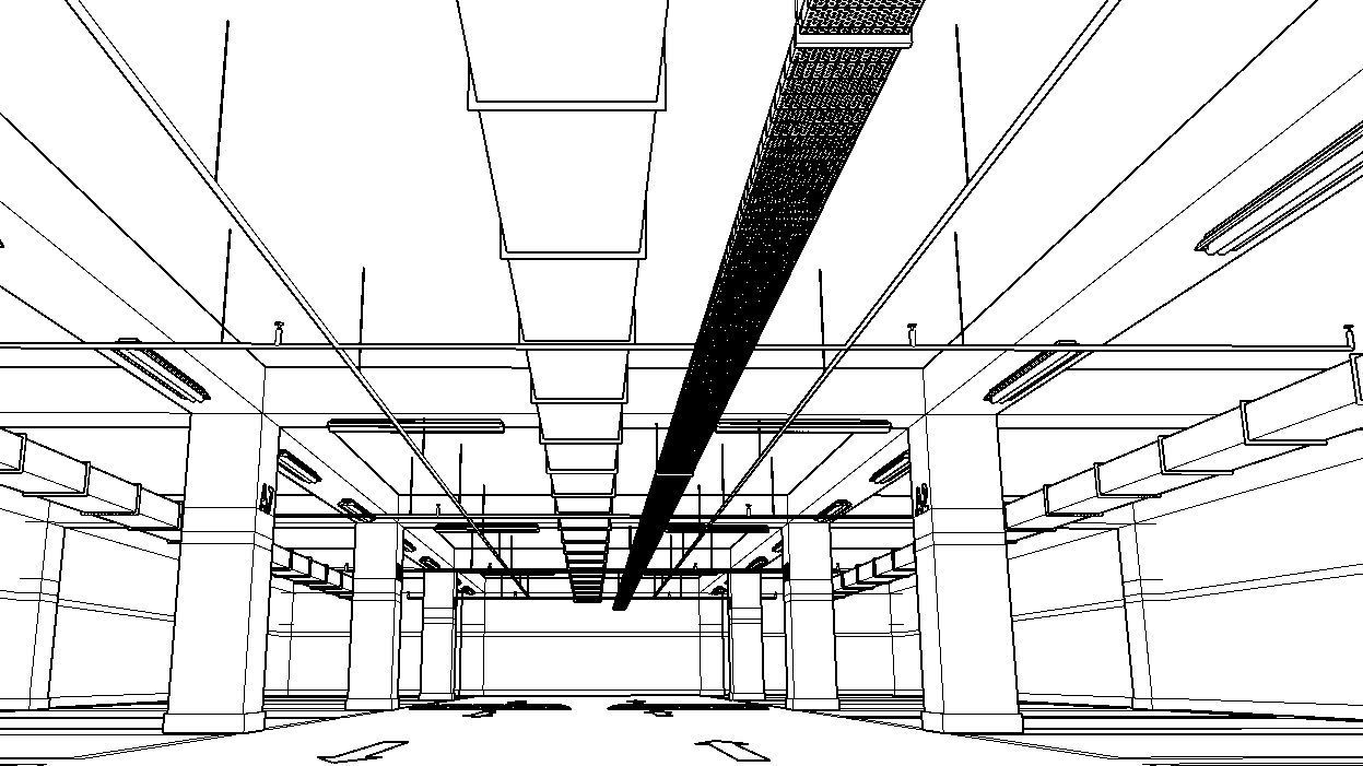 CARPARK parking garage with cars parked in it Low-poly 3D model_31