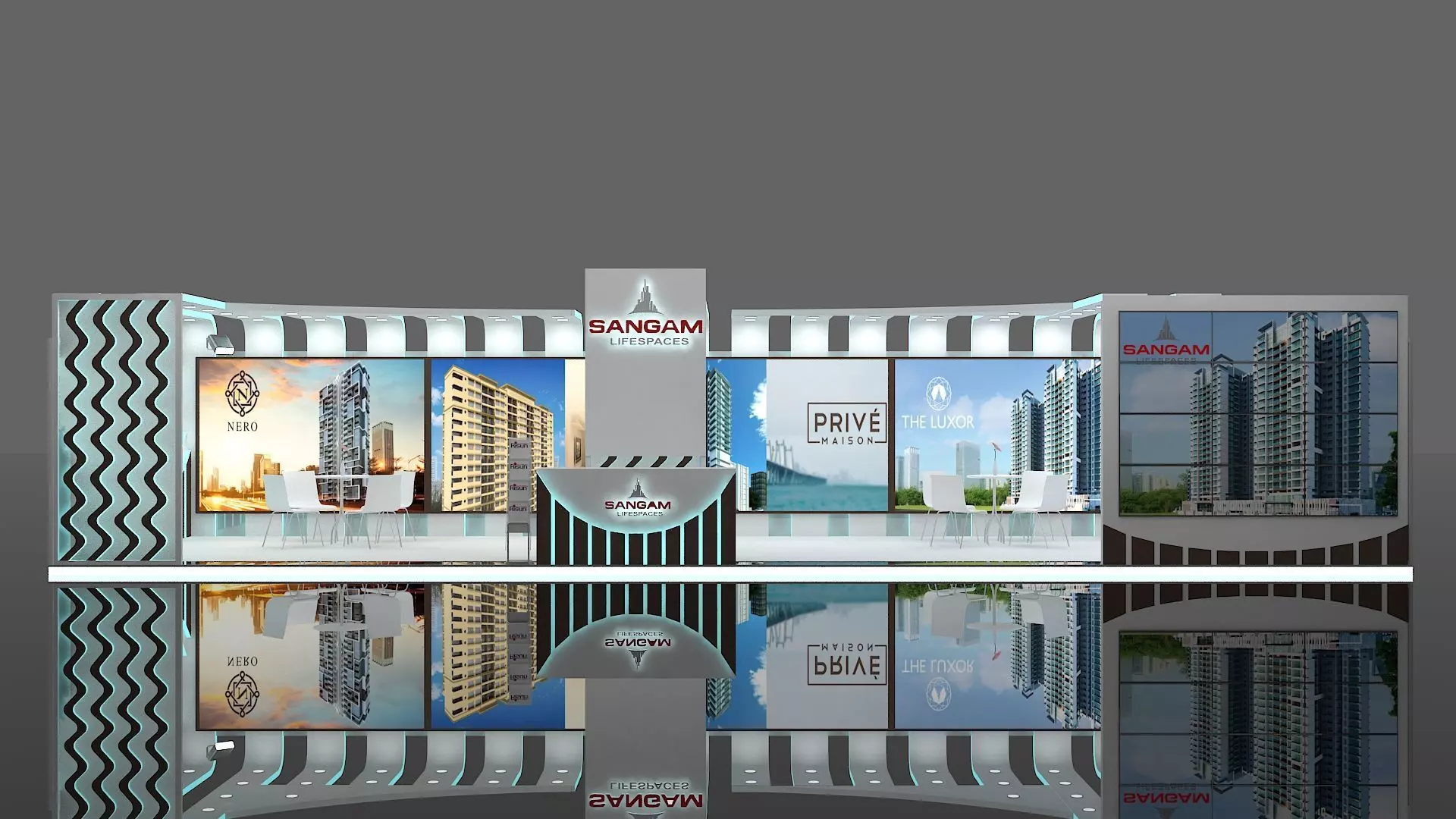 exhibition stall 15 x 4 meters 3D model