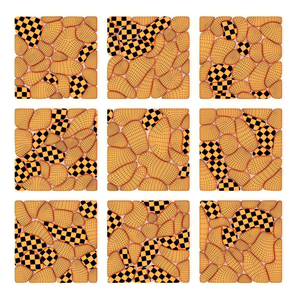 Panel windows  river pebble n1 3D model_13