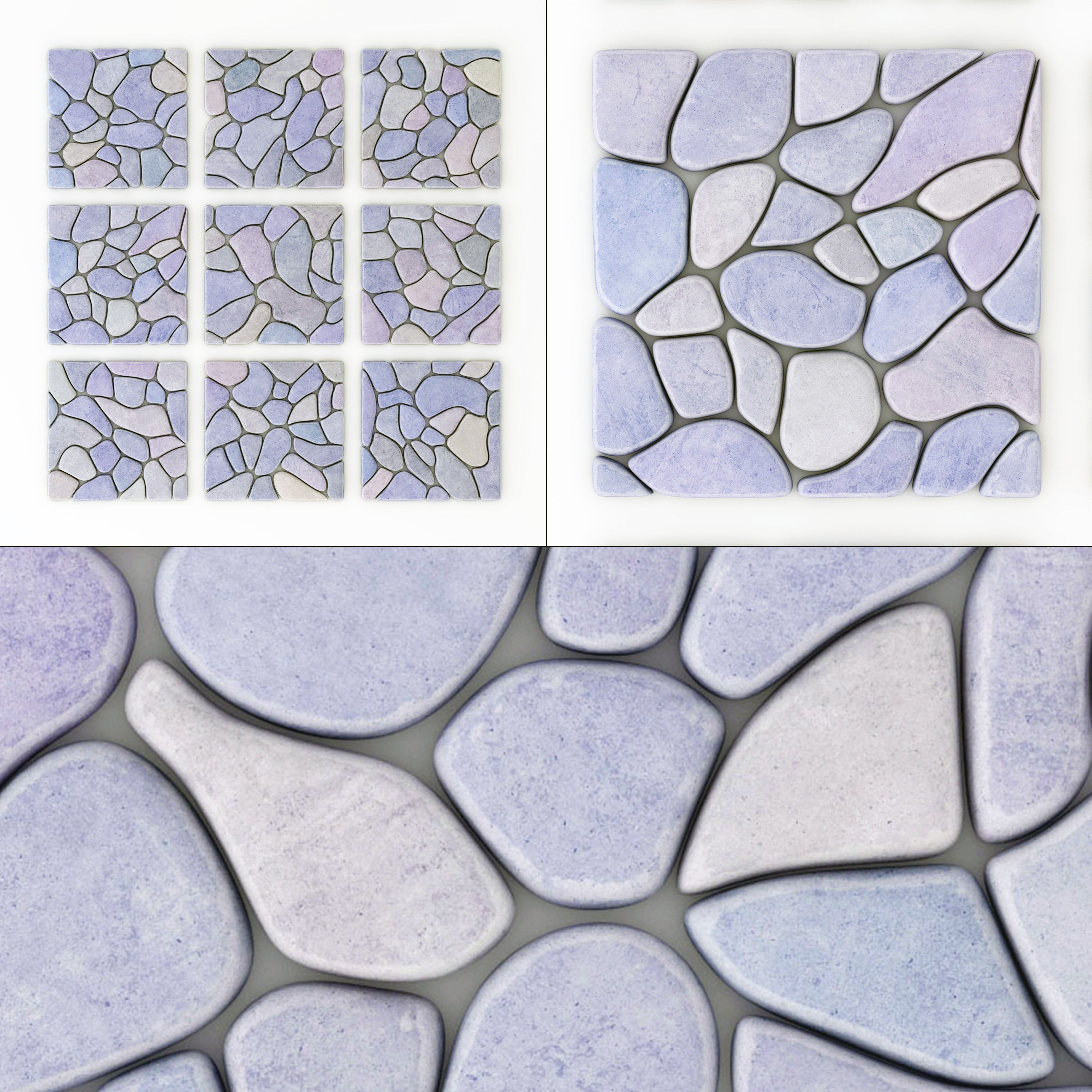 Panel windows  river pebble n1 3D model_1