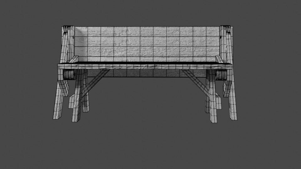 table-transformer picnic table plans Low-poly 3D model_7