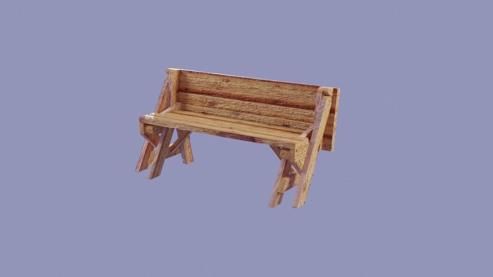 table-transformer picnic table plans Low-poly 3D model_8