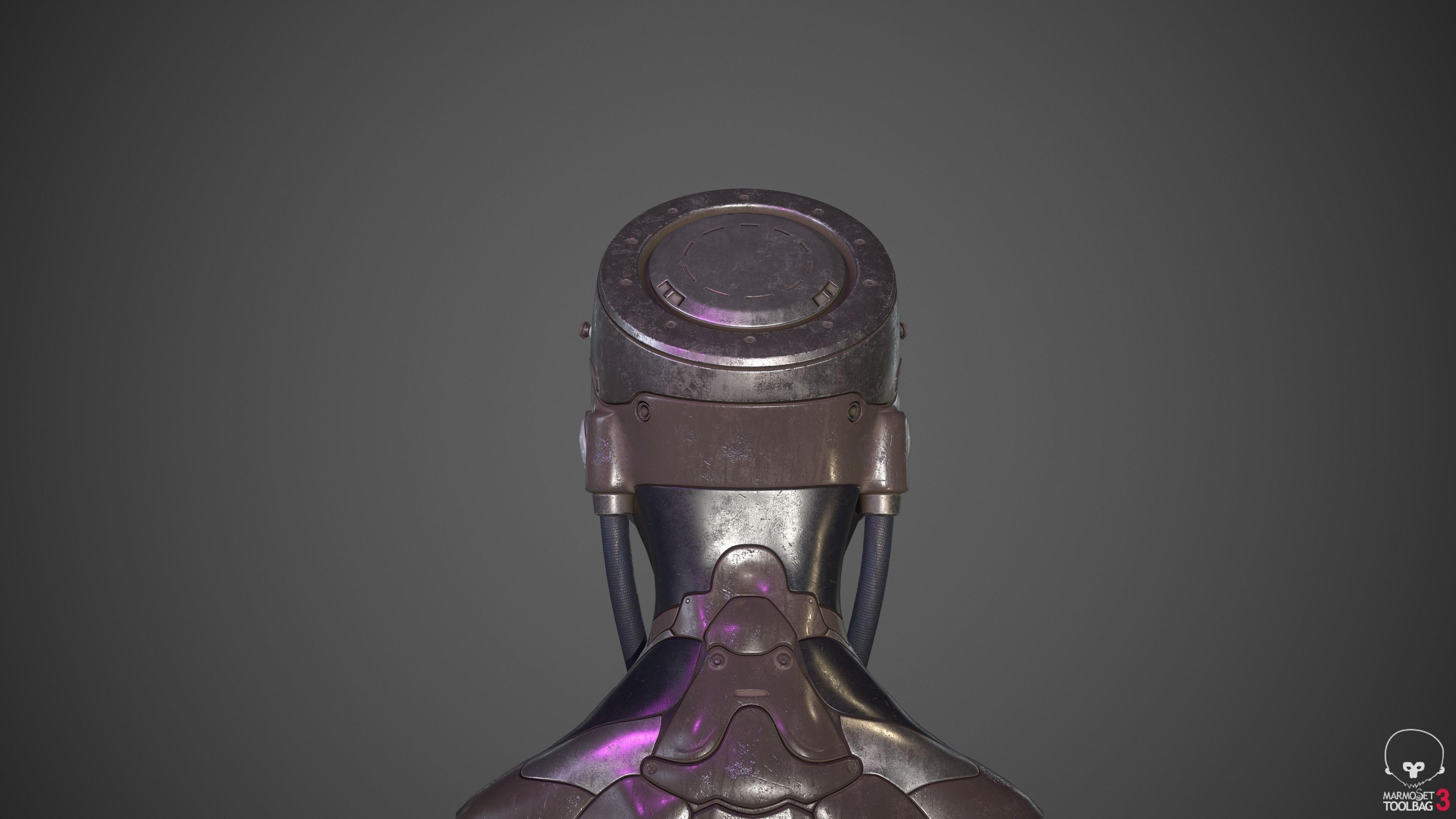 Robot Head Low-poly 3D model_3