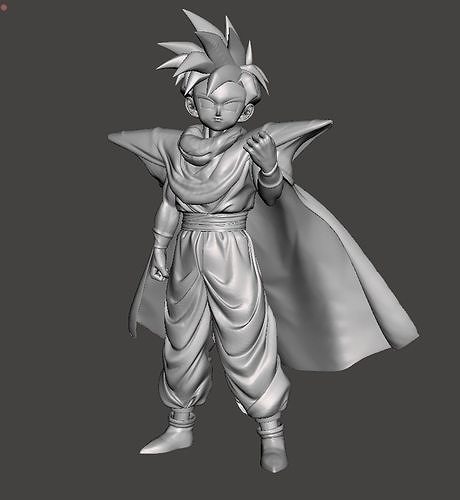 Son Gohan with cape 3D Model 3D print model