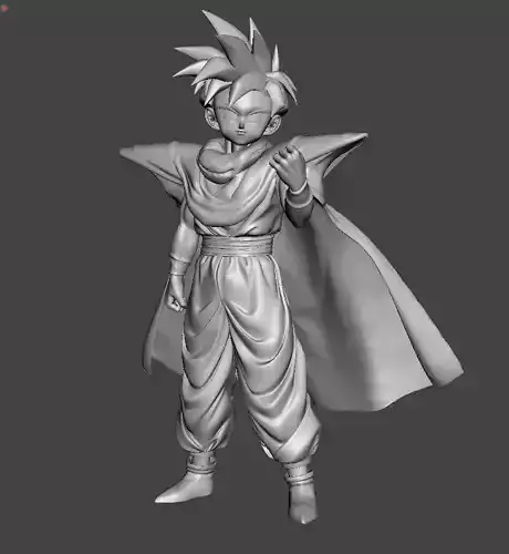 Son Gohan with cape 3D Model 3D print model