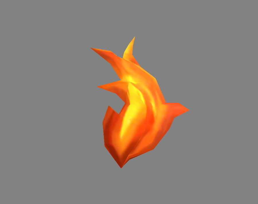 Cartoon fire Low-poly 3D model_1