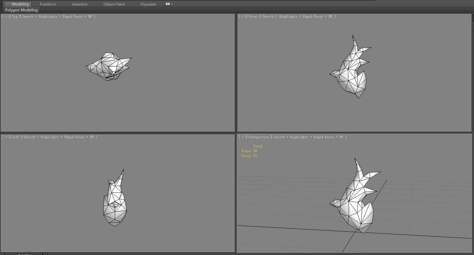 Cartoon fire Low-poly 3D model_4