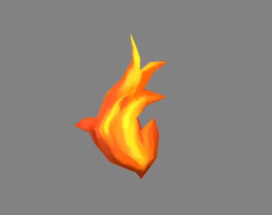 Cartoon fire Low-poly 3D model_0