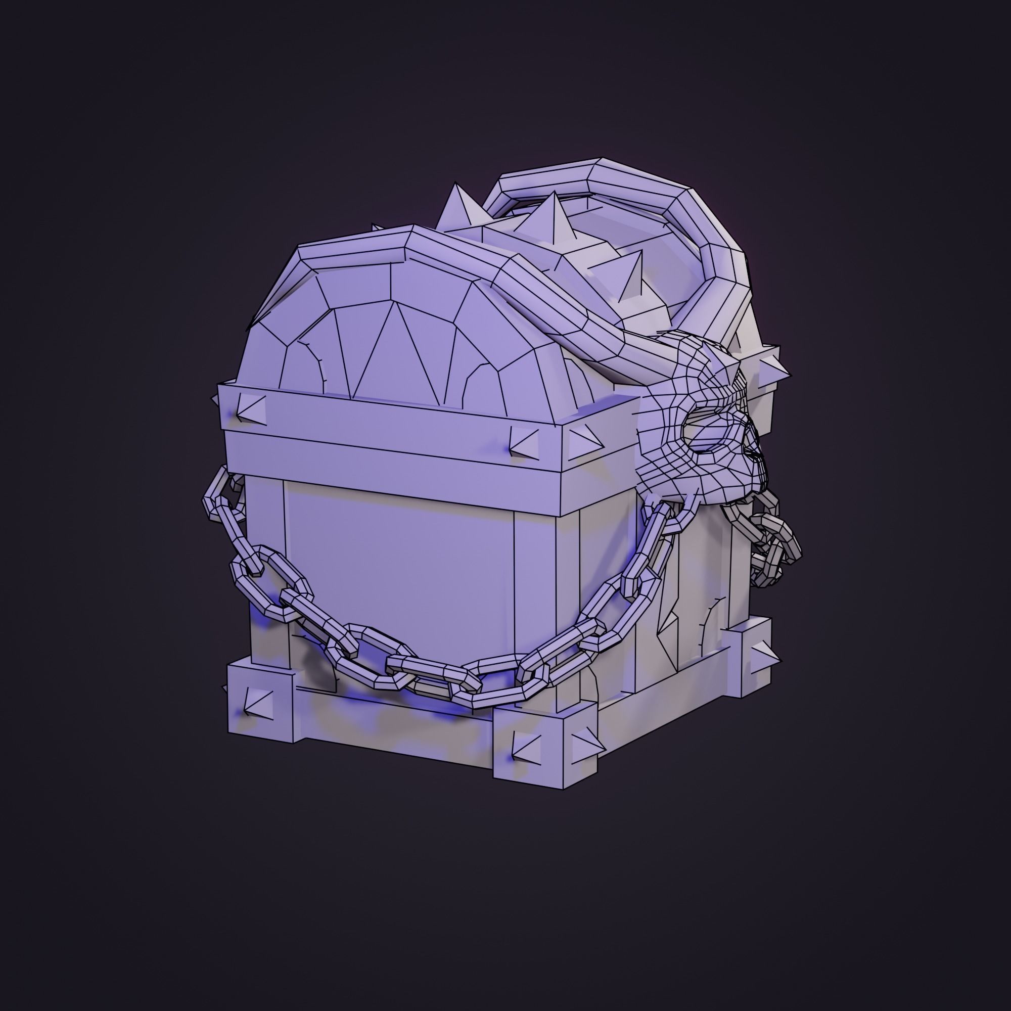 Treasure Chest  Low-poly 3D model_21