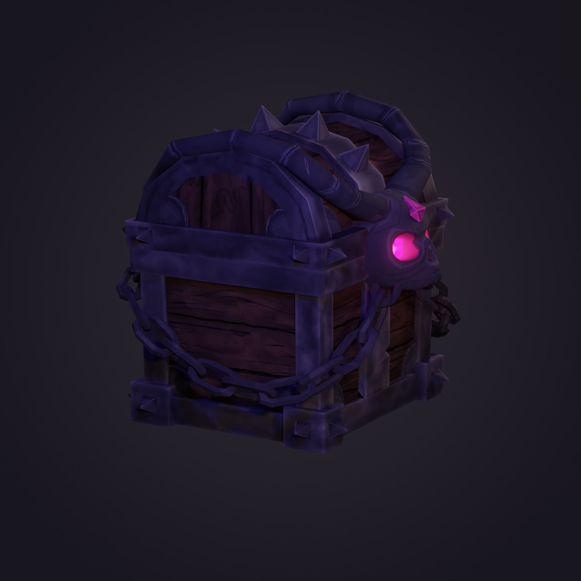 Treasure Chest  Low-poly 3D model_2