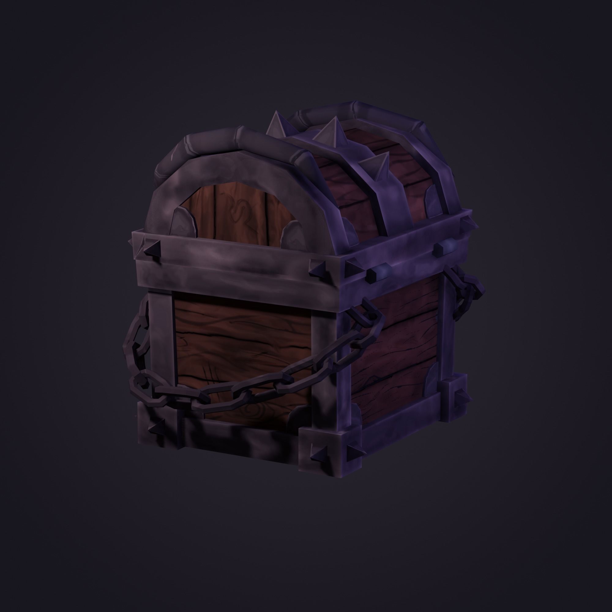 Treasure Chest  Low-poly 3D model_4