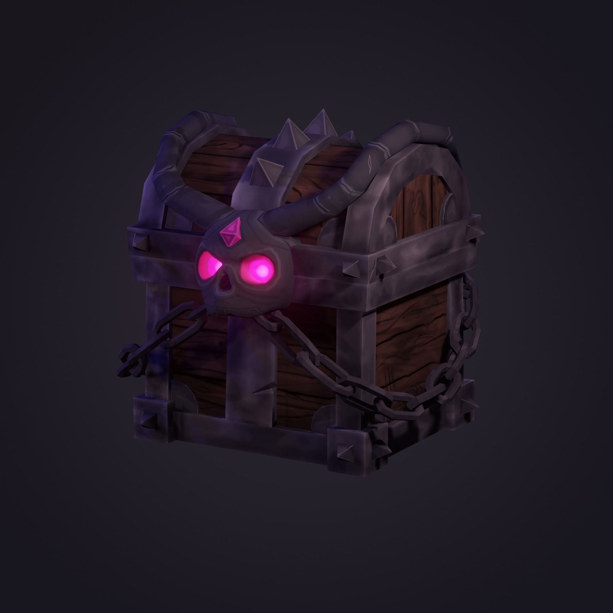 Treasure Chest  Low-poly 3D model_3