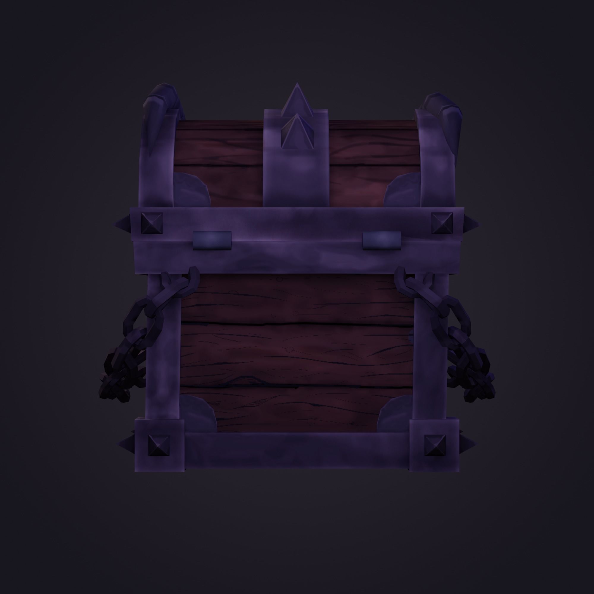 Treasure Chest  Low-poly 3D model_9