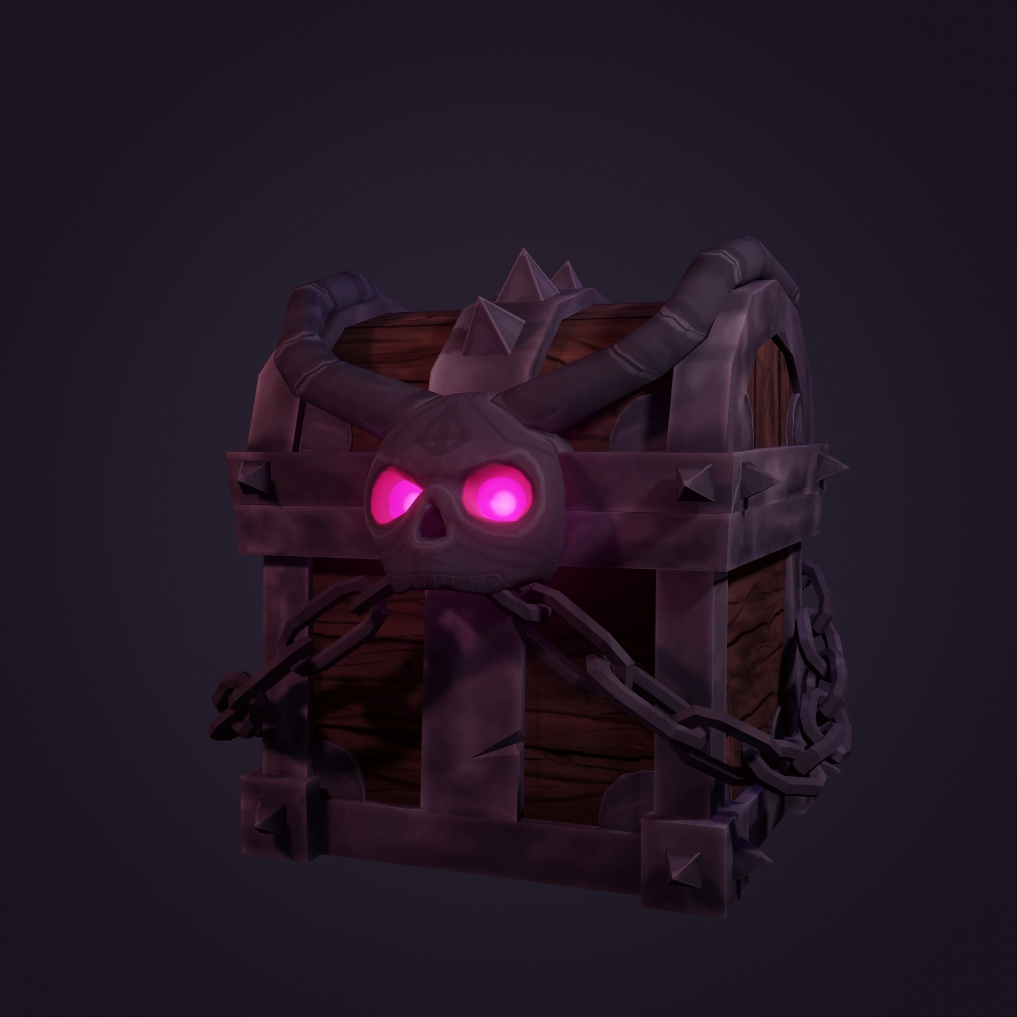 Treasure Chest  Low-poly 3D model_5