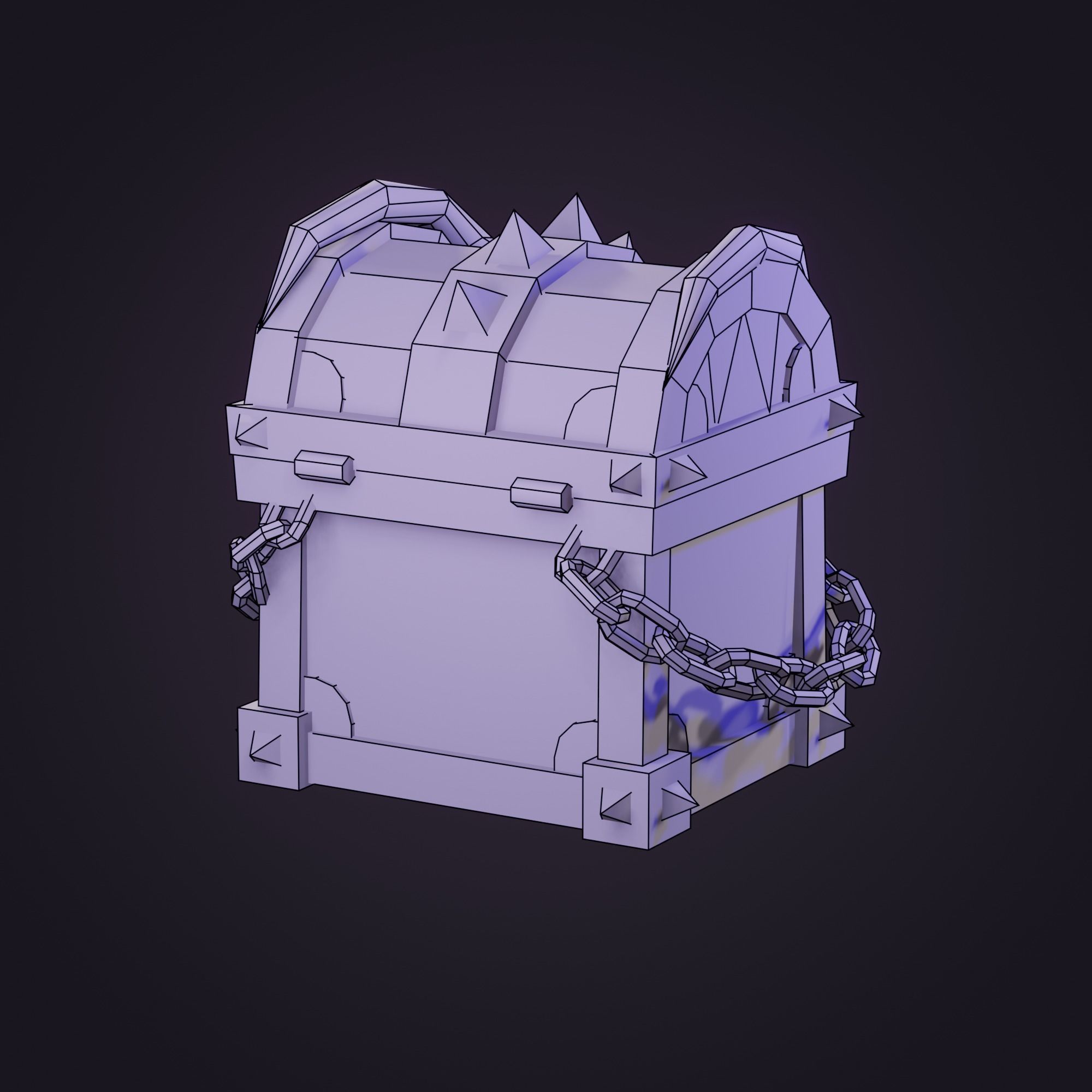 Treasure Chest  Low-poly 3D model_16