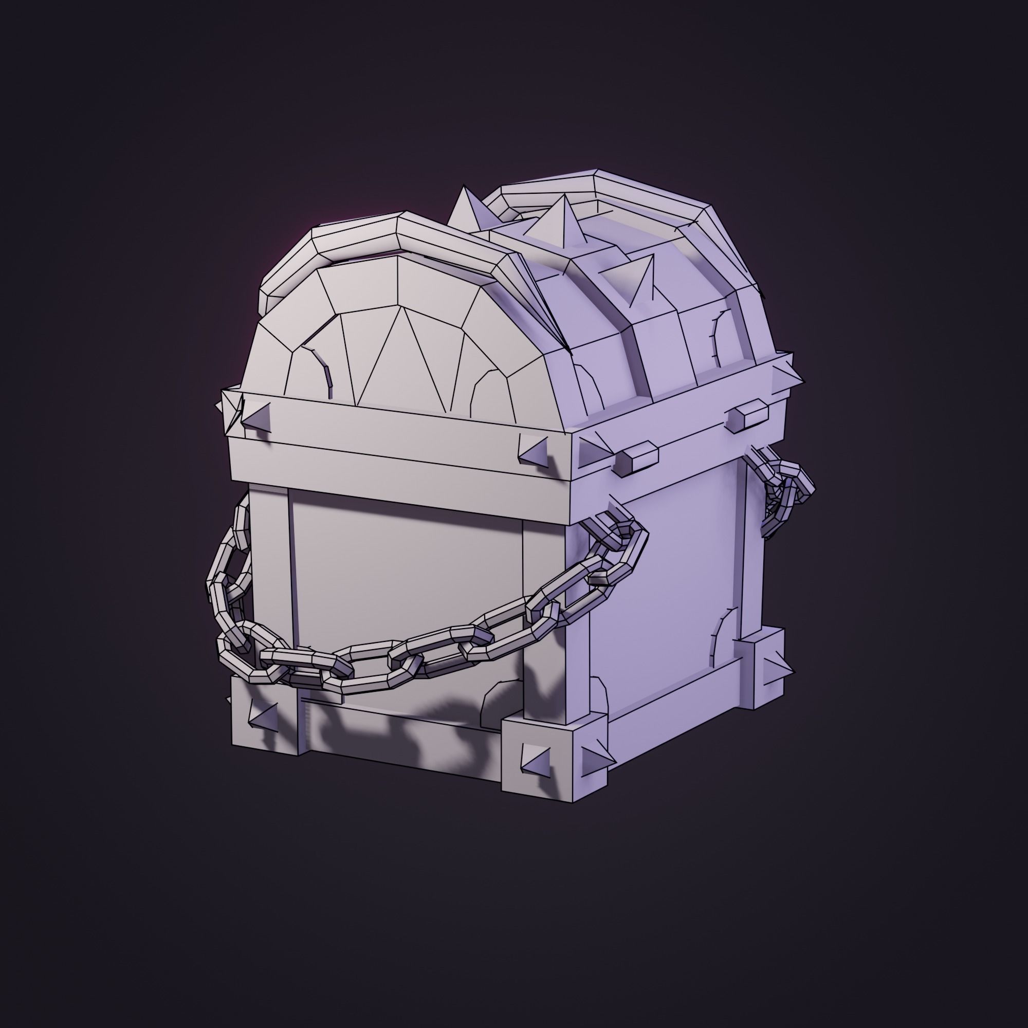 Treasure Chest  Low-poly 3D model_15