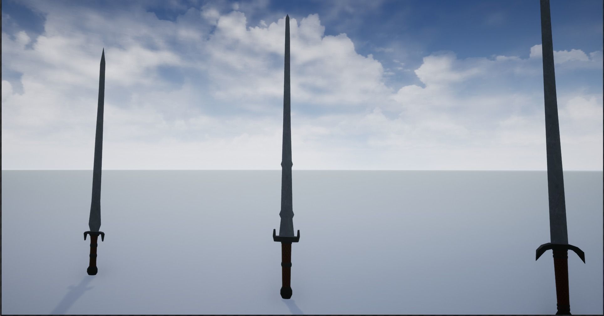 Lowpoly Swords Collection two in snow Low-poly 3D model_25