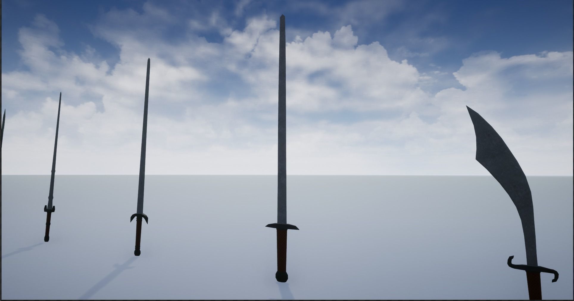 Lowpoly Swords Collection two in snow Low-poly 3D model_22