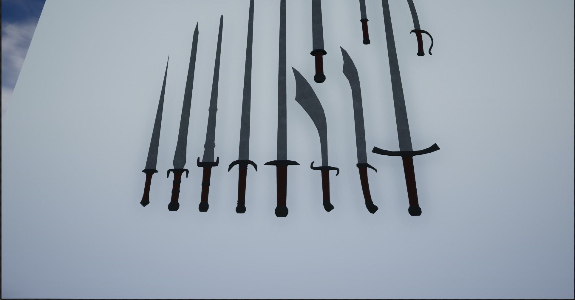 Lowpoly Swords Collection two in snow Low-poly 3D model_9