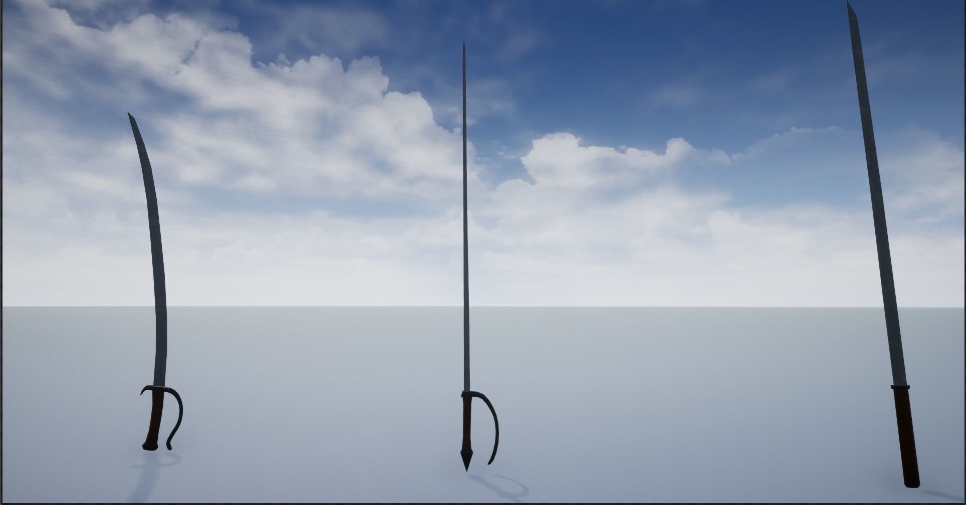 Lowpoly Swords Collection two in snow Low-poly 3D model_18