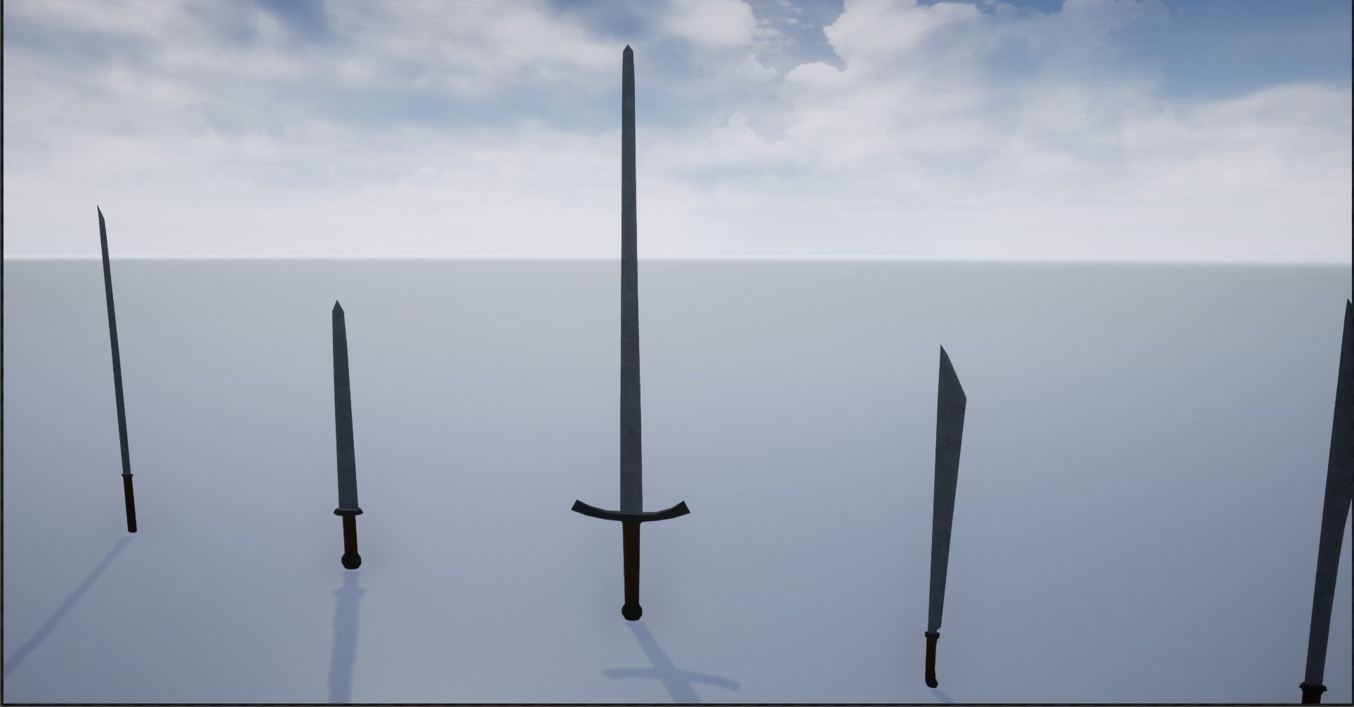 Lowpoly Swords Collection two in snow Low-poly 3D model_14