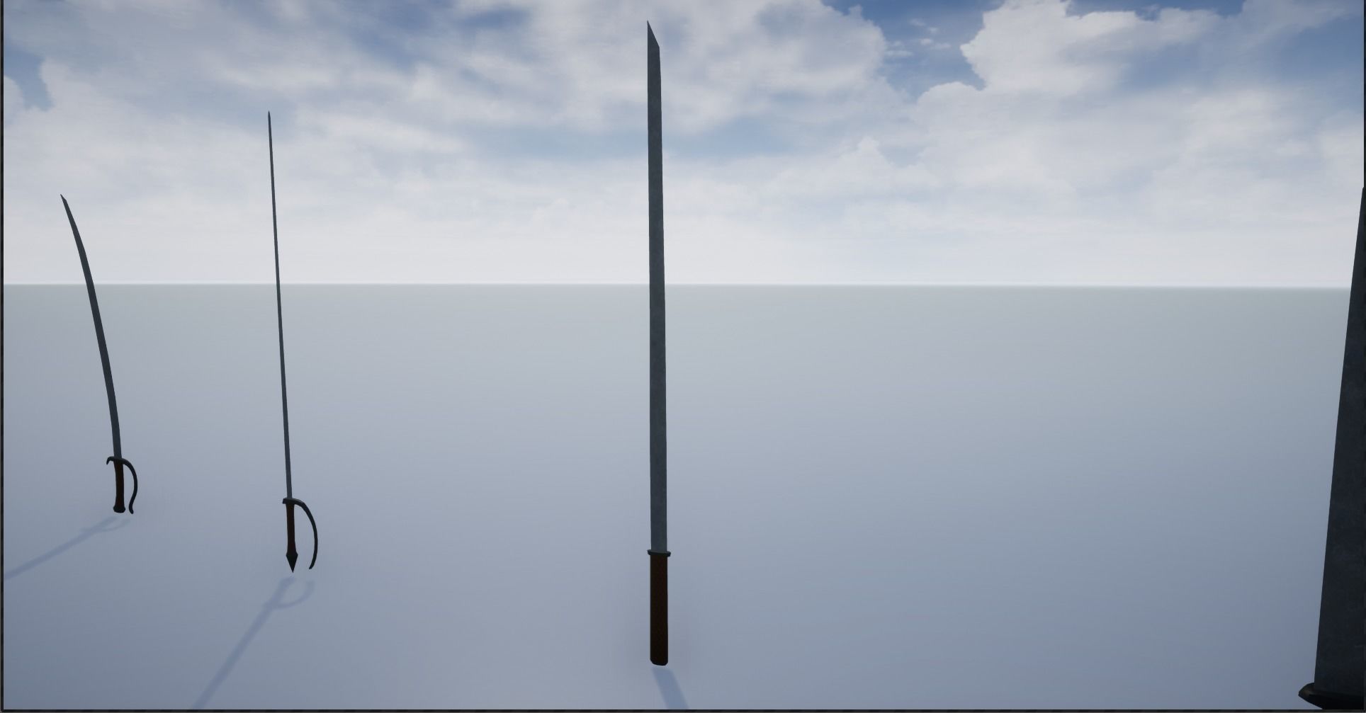 Lowpoly Swords Collection two in snow Low-poly 3D model_17