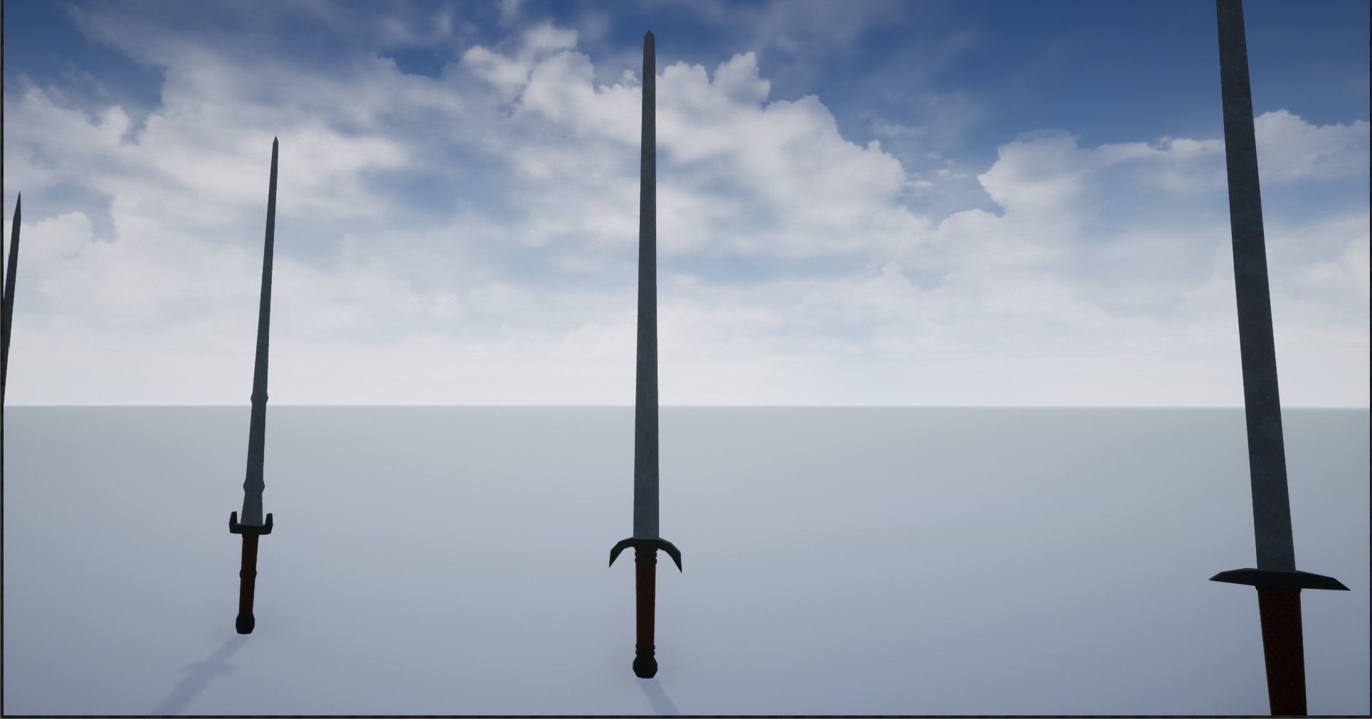 Lowpoly Swords Collection two in snow Low-poly 3D model_23
