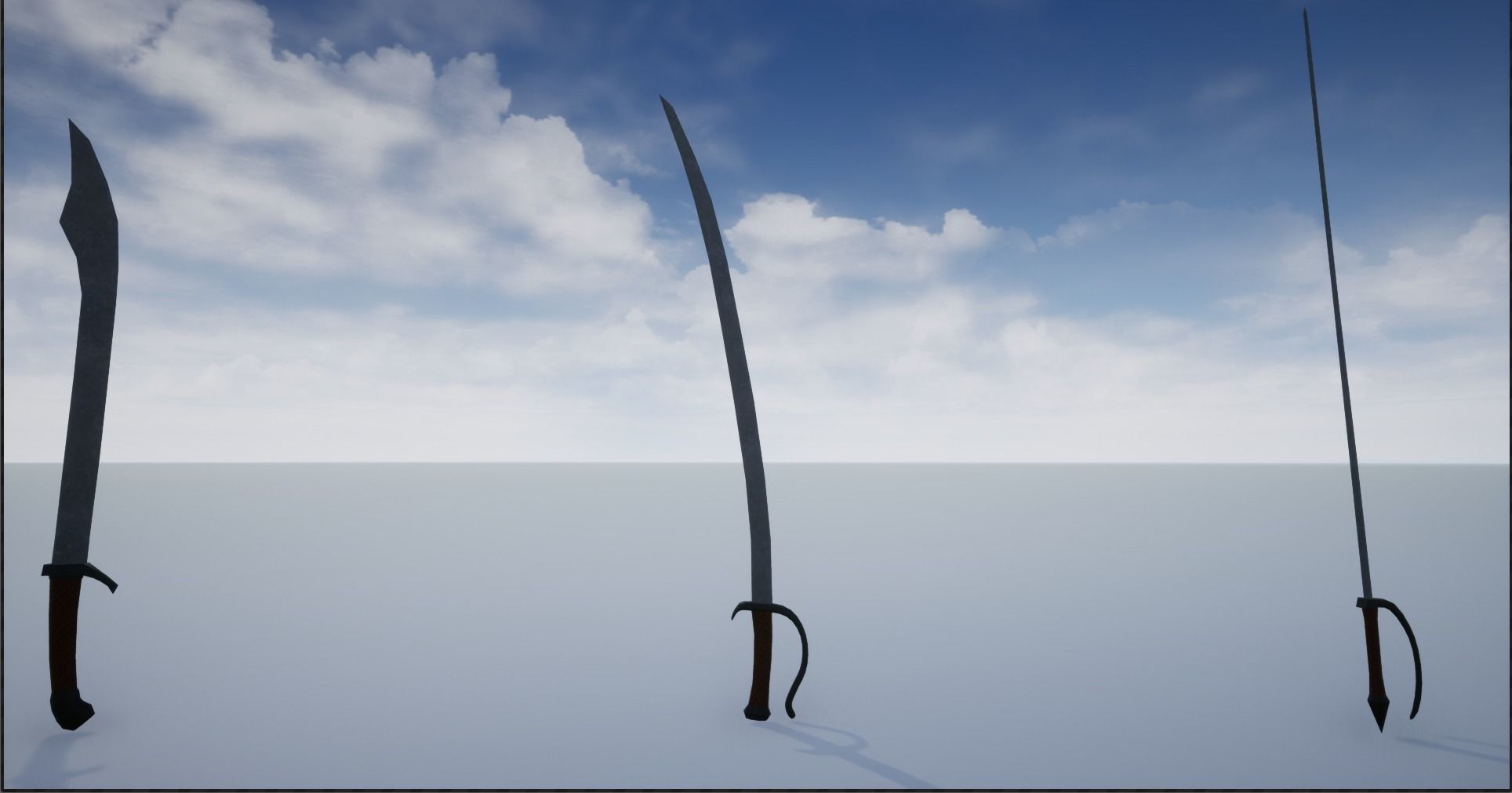 Lowpoly Swords Collection two in snow Low-poly 3D model_19