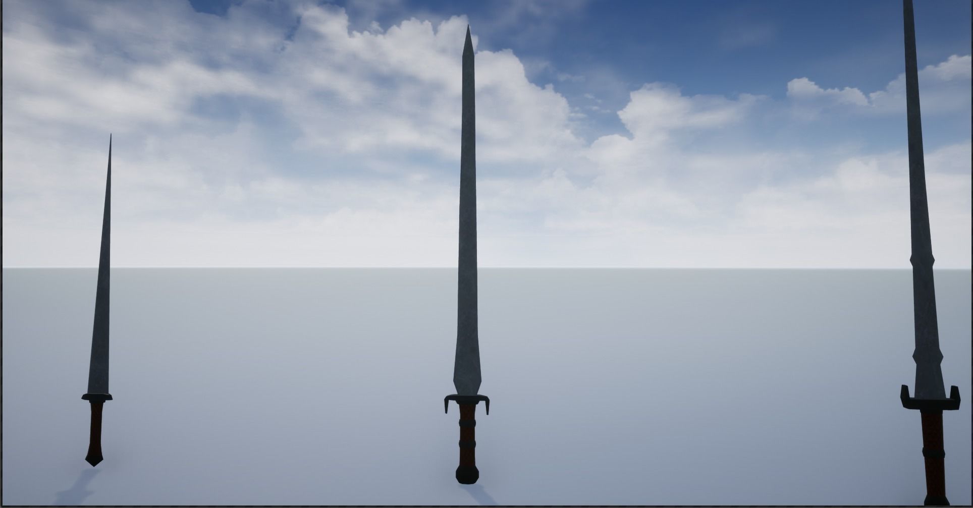 Lowpoly Swords Collection two in snow Low-poly 3D model_26