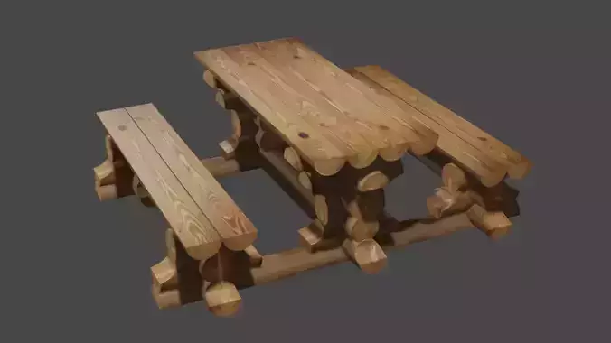 table made of logs