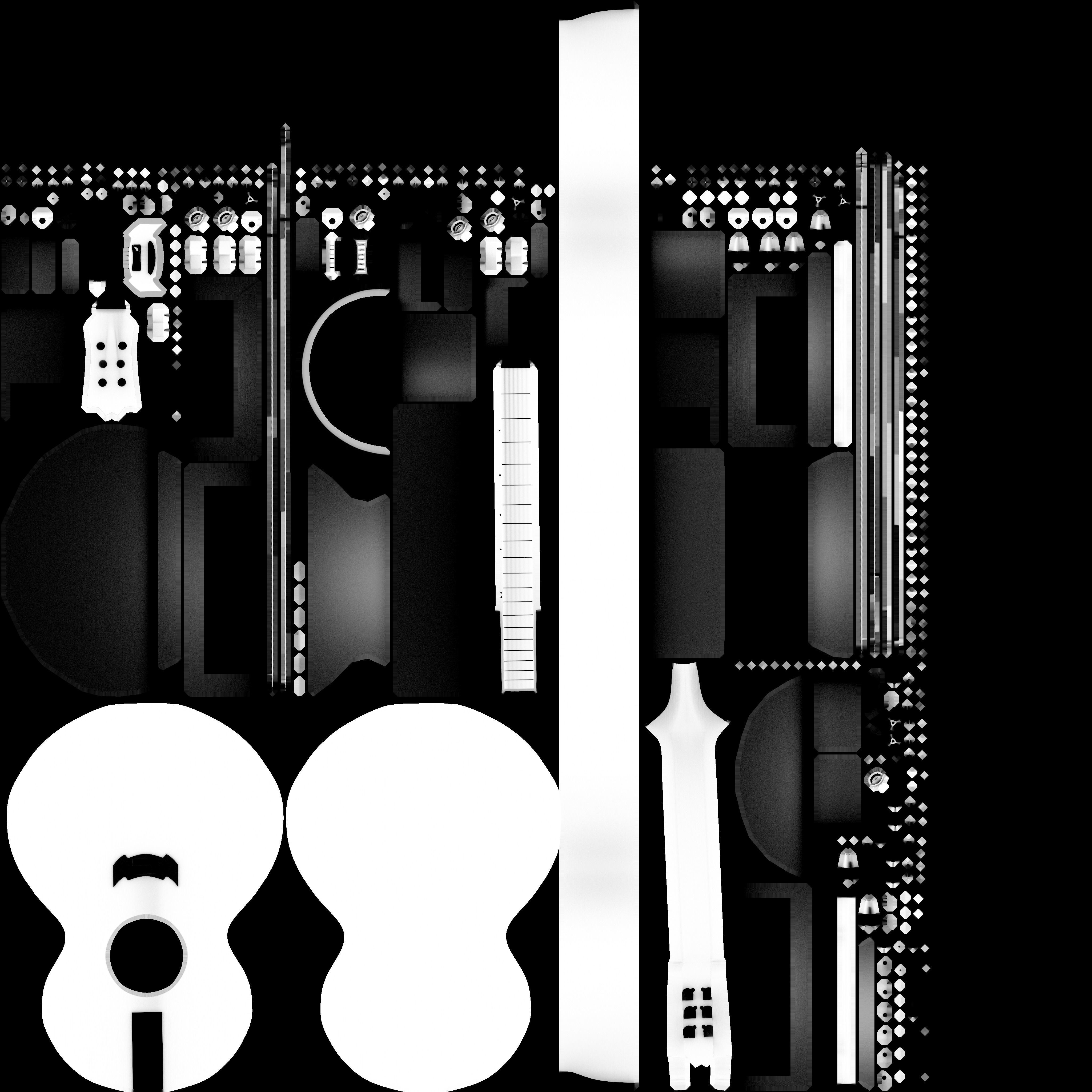 Acoustic Guitar 3D model_15