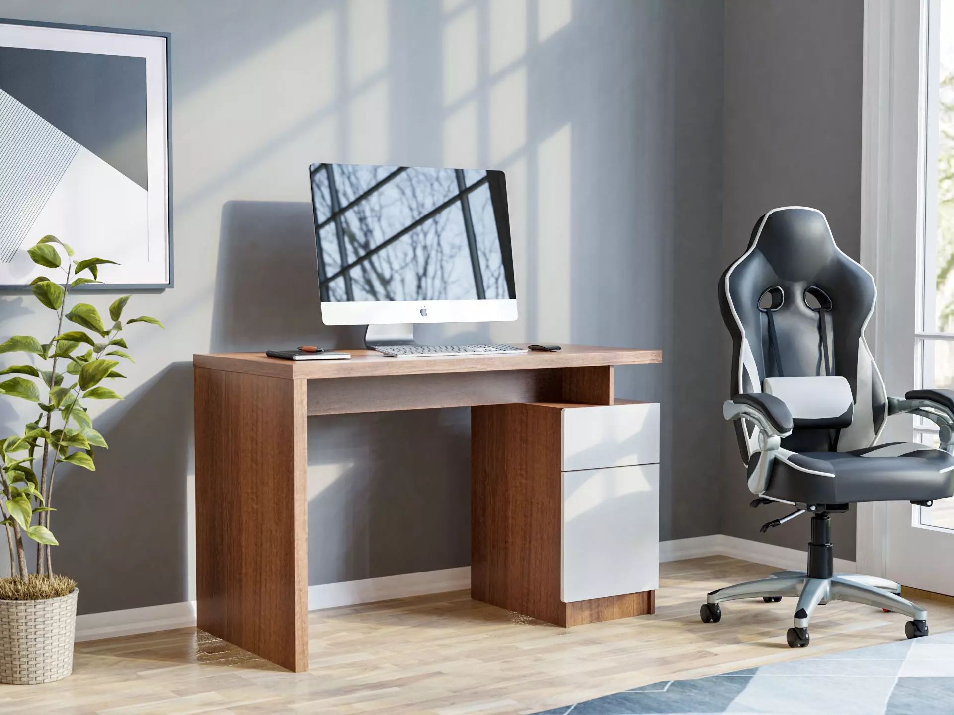 Modern Office Desk  3D model_0