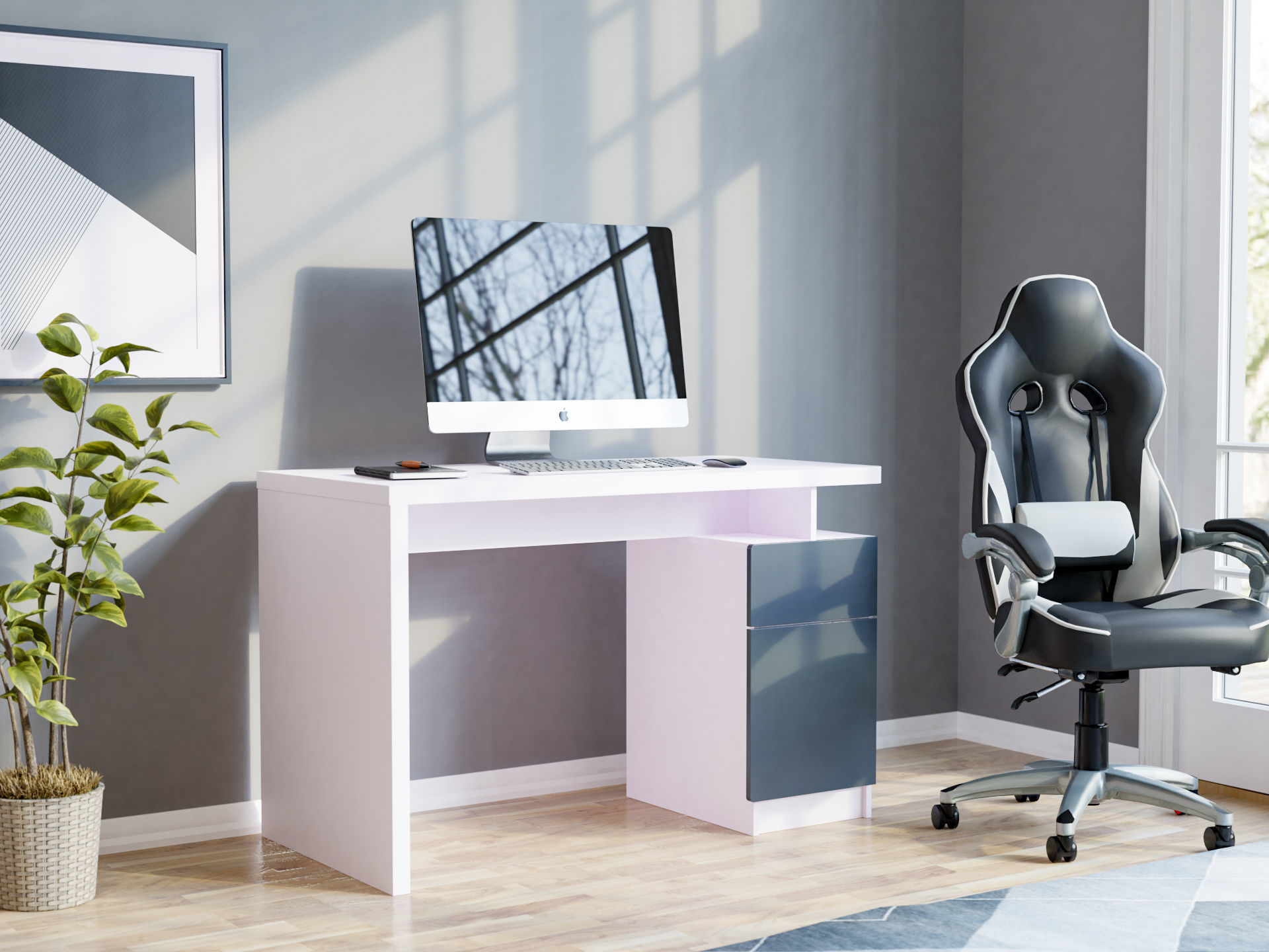 Modern Office Desk  3D model_2