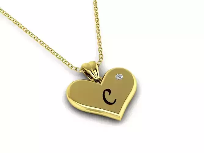 Alphabet ENAMEL Pendant Letter C
