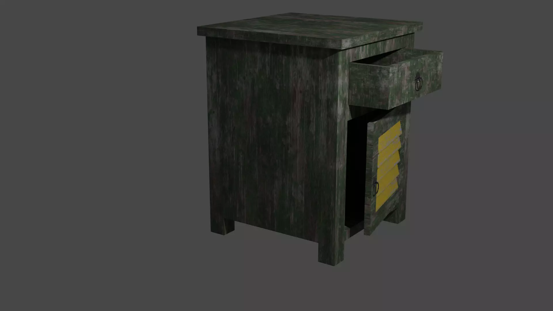 NightStand wooden bedside table with drawers 3D model_0