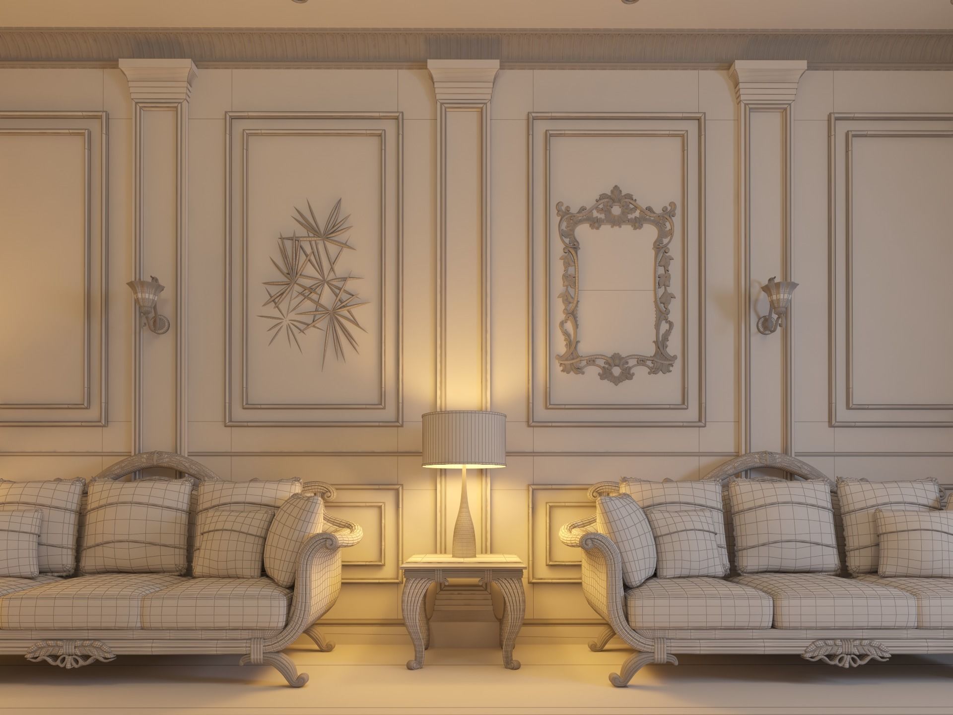 Classic Interior - Classic Living room - Sitting Room  3D model_18