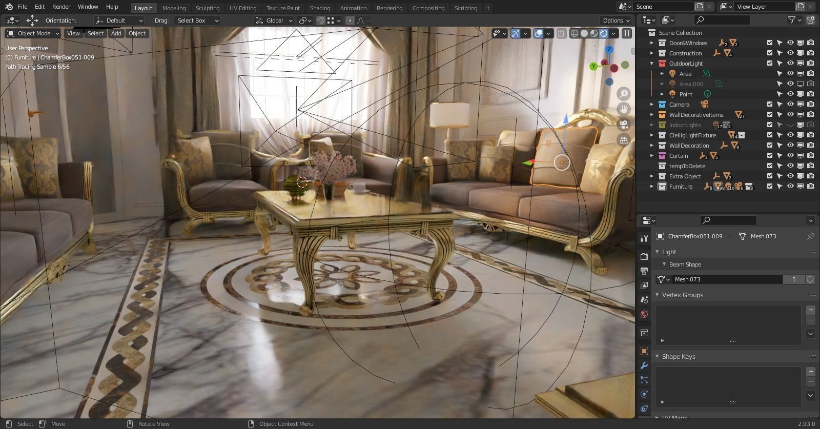 Classic Interior - Classic Living room - Sitting Room  3D model_14