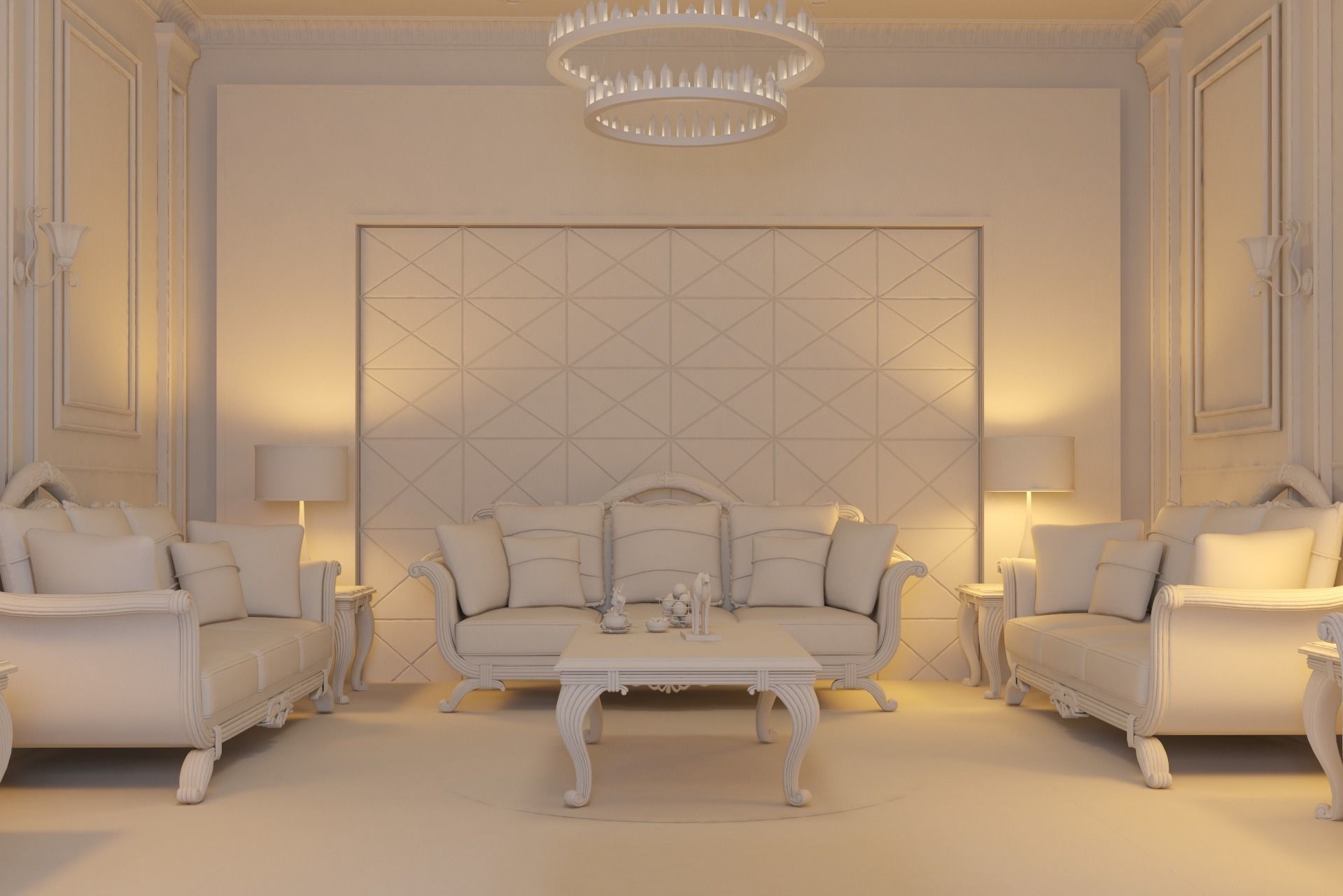 Classic Interior - Classic Living room - Sitting Room  3D model_8