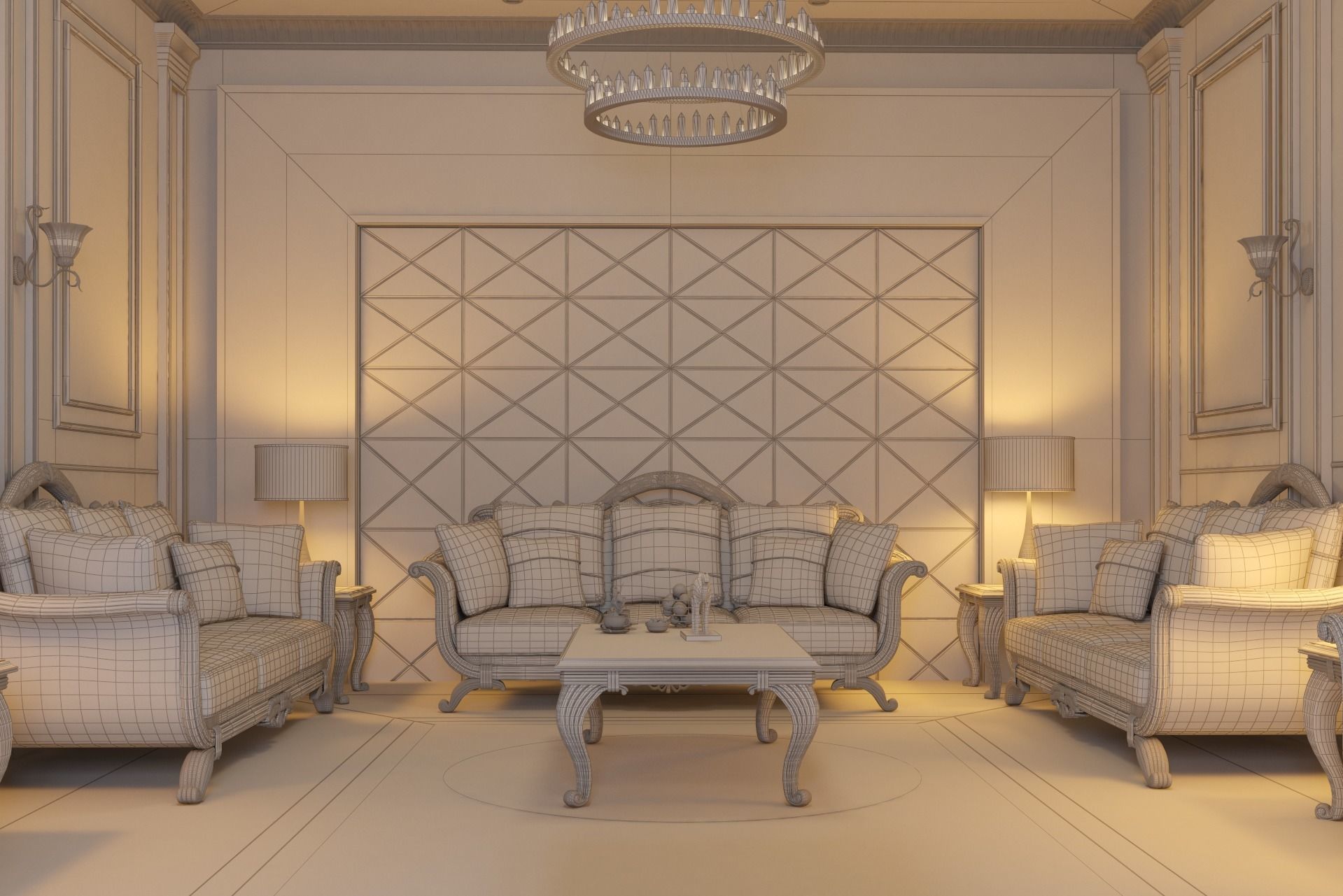 Classic Interior - Classic Living room - Sitting Room  3D model_9