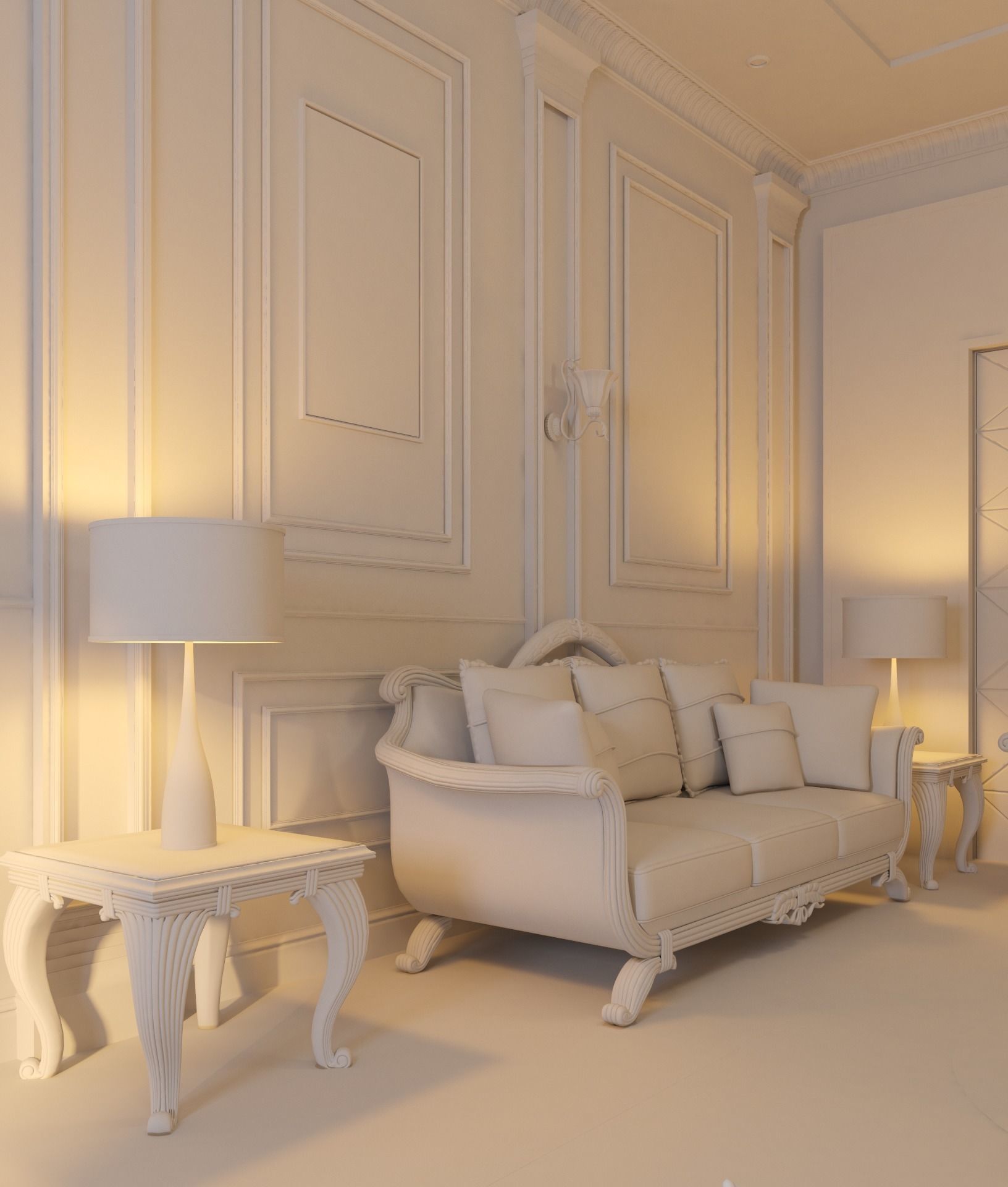 Classic Interior - Classic Living room - Sitting Room  3D model_12