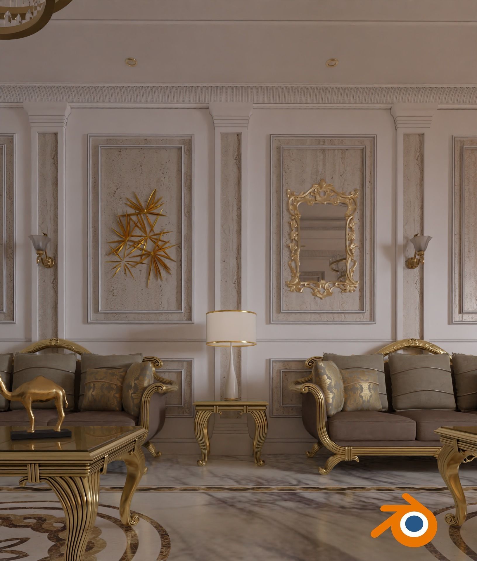 Classic Interior - Classic Living room - Sitting Room  3D model_16