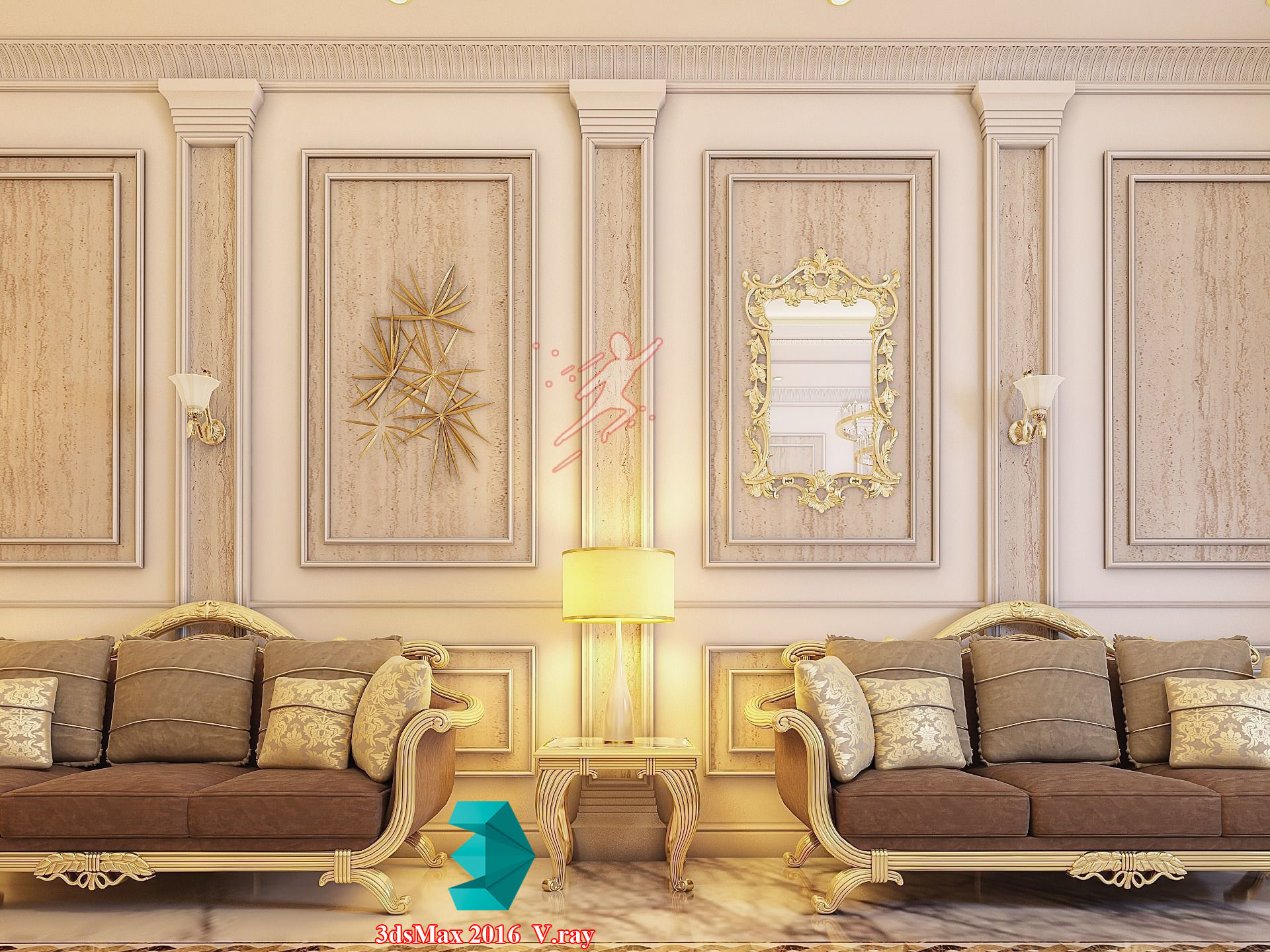 Classic Interior - Classic Living room - Sitting Room  3D model_15
