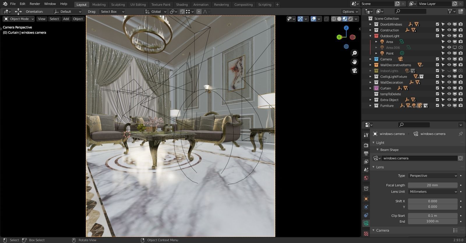 Classic Interior - Classic Living room - Sitting Room  3D model_5