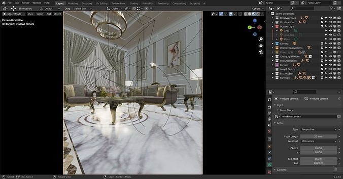 Classic Interior - Classic Living room - Sitting Room  3D model 6