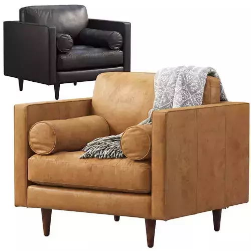 Joybird Briar Leather Chair brown and black