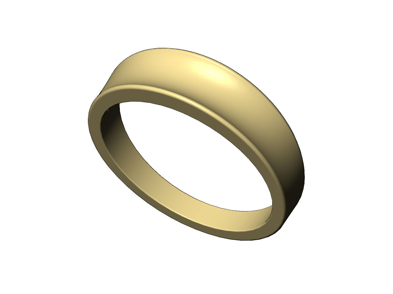 Simple concave band 3D print model_5