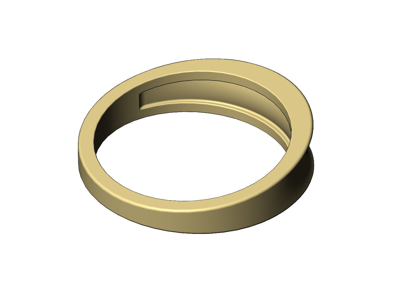 Simple concave band 3D print model_9