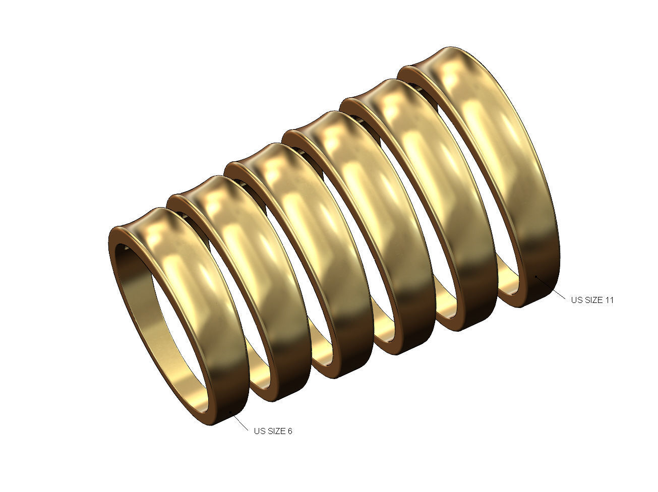 Simple concave band 3D print model_4