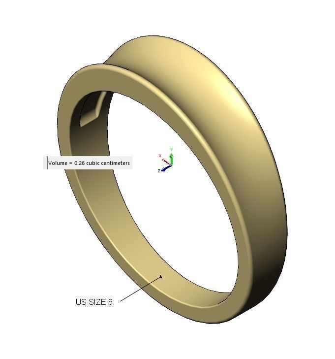 Simple concave band 3D print model_15